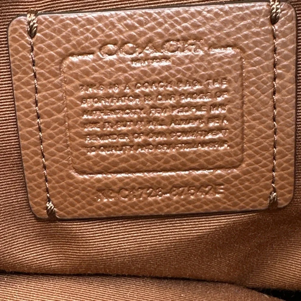 Coach Brown Saffiano Leather Large Double Handle Zip Travel Tote Bag Purse 12x19 - Picture 12 of 12